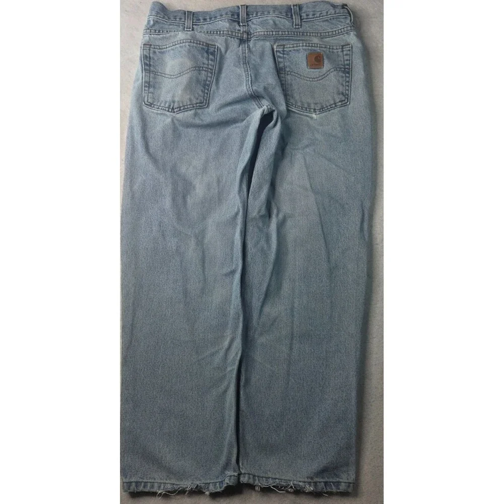 Vintage Carhartt Jeans Mens 36x28 Light Wash Distressed Workwear Denim 90s